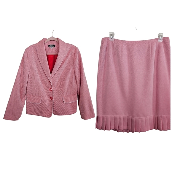 NWOT Vintage Set Giorgio Sant' Angelo Blazor Skirt Business Light Academia - Picture 1 of 10